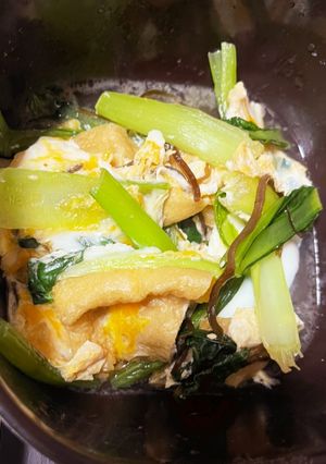 3分クッキング　小松菜油揚げくらこん卵-レシピのメイン写真