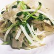 豚肉、豆苗もやし炒め