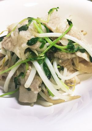 豚肉､豆苗もやし炒め-レシピのメイン写真