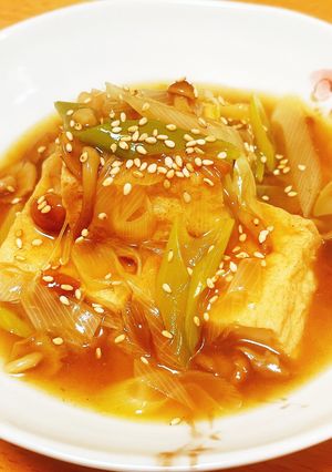 ねぎとなめこの厚揚げだし豆腐-レシピのメイン写真