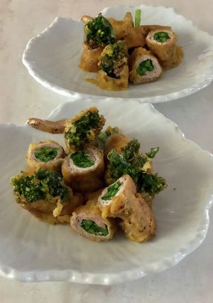 菜の花の肉巻きカレー天ぷら-レシピのメイン写真