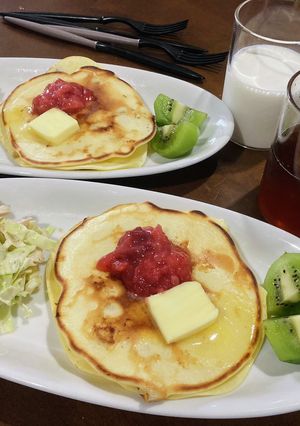 米粉でつくるバナナ入りホットケーキ-レシピのメイン写真