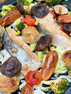 鮭と色々野菜のぎゅうぎゅう焼き-レシピのメイン写真