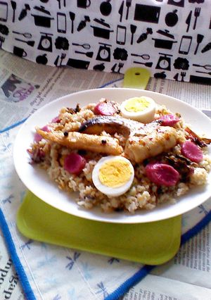 銀鮭の焼鮭・ゆで卵・日野菜漬けのカフェ丼-レシピのメイン写真