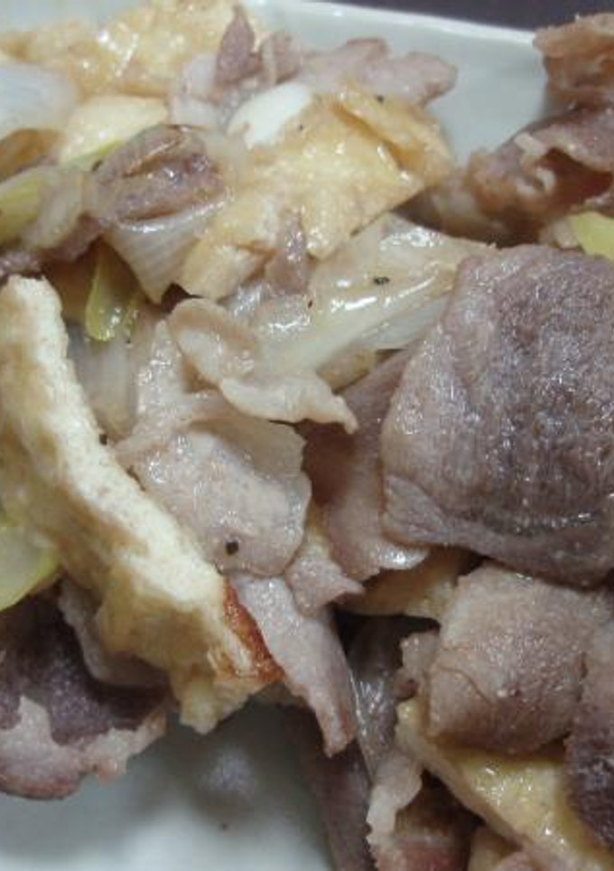 豚小間と油揚げの炒め物-レシピのメイン写真