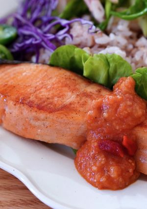 鮭のトマト麹ソース-レシピのメイン写真