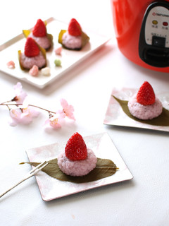 \大同電鍋レシピ/いちご桜餅-レシピのメイン写真
