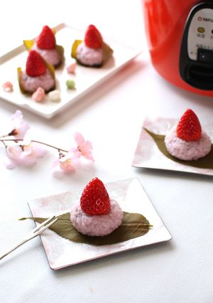 \大同電鍋レシピ/いちご桜餅-レシピのメイン写真