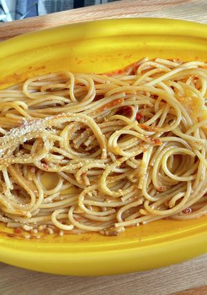 レンジ・豆板醤とアンチョビ/魚醤パスタ-レシピのメイン写真