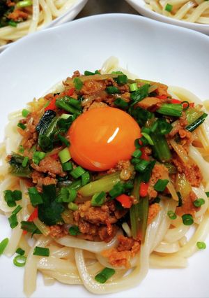 野菜たっぷり混ぜうどんの具。-レシピのメイン写真