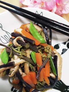 ワラビと油揚げの煮物~♪懐かしの味浸け-レシピのメイン写真