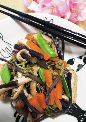 ワラビと油揚げの煮物～♪懐かしの味浸け-レシピのメイン写真
