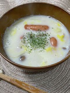 たっぷりきのこの塩出汁×豆乳スープ-レシピのメイン写真