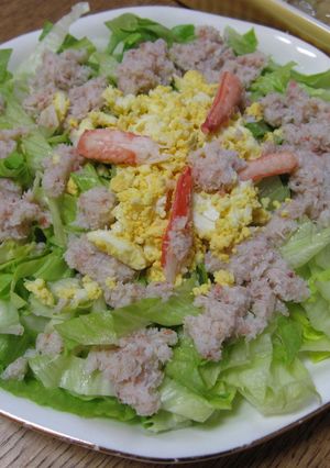 かに缶☆ゆで卵　レタスにのっけサラダ♪-レシピのメイン写真