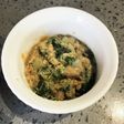 鶏レバーとほうれん草マッシュポテト和え