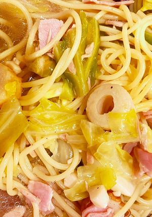 春キャベツ・ツナ・ベーコン・ちくわパスタ-レシピのメイン写真