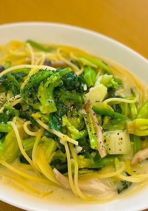 vegan◎豆乳クリームパスタ-レシピのメイン写真