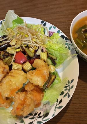 韓国風　カリカリチキンと豆もやしナムル-レシピのメイン写真