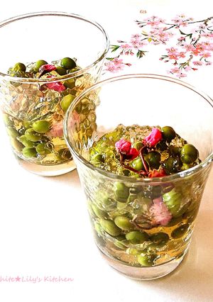 料亭の食べるスープ先付✨桜と若緑の氷寄せ-レシピのメイン写真