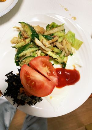 隙間埋和風きな粉ごまポン味しめじ彩サラダ-レシピのメイン写真
