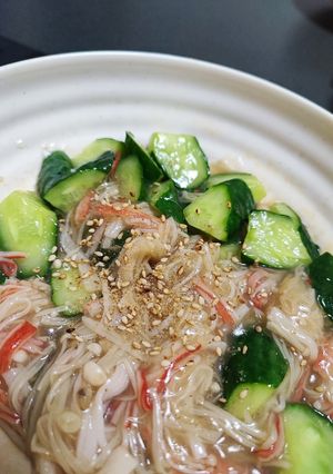 カニカマとキュウリの中華風炒め【簡単】-レシピのメイン写真