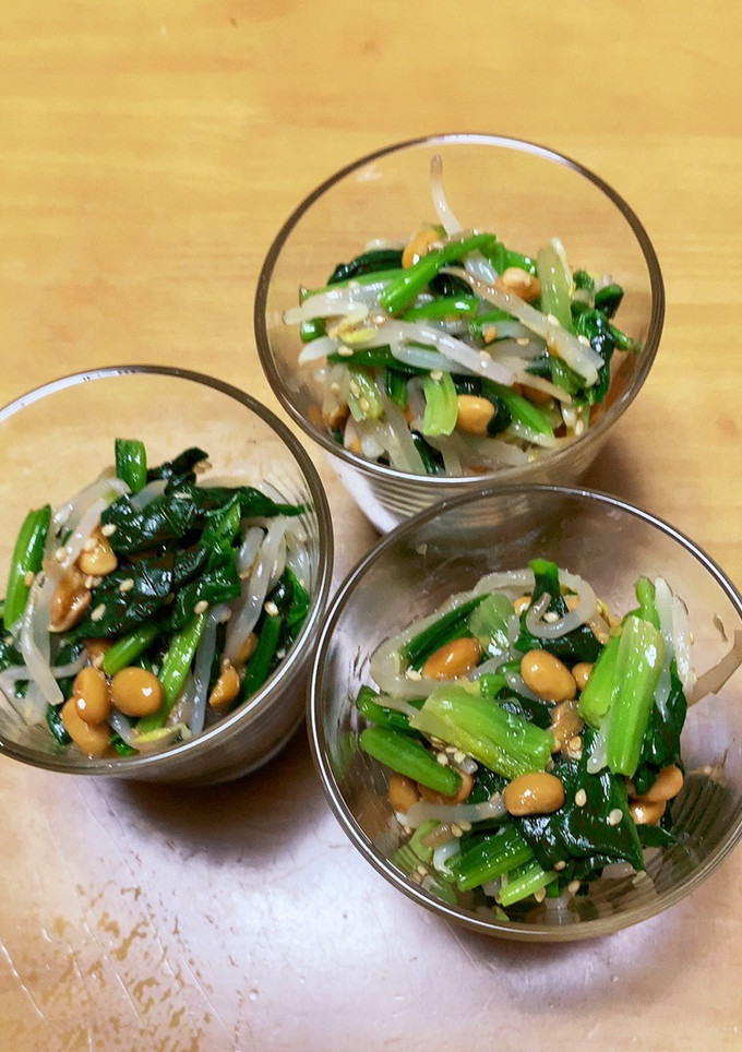ほうれん草ともやしの納豆和え-レシピのメイン写真