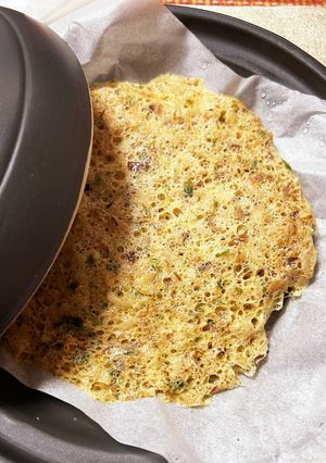 オートミールと卵と納豆でレンチンお好み焼-レシピのメイン写真