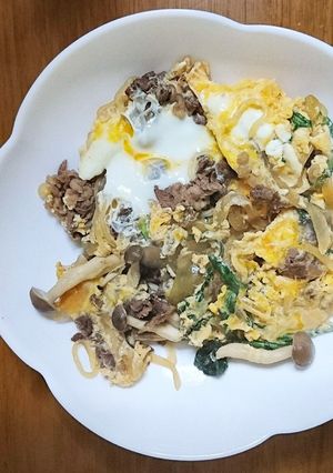 牛丼の残りをあらっ?サッと!牛卵とじ-レシピのメイン写真