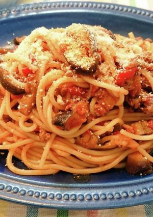茄子とトマト缶と牛挽肉で！簡単パスタ-レシピのメイン写真