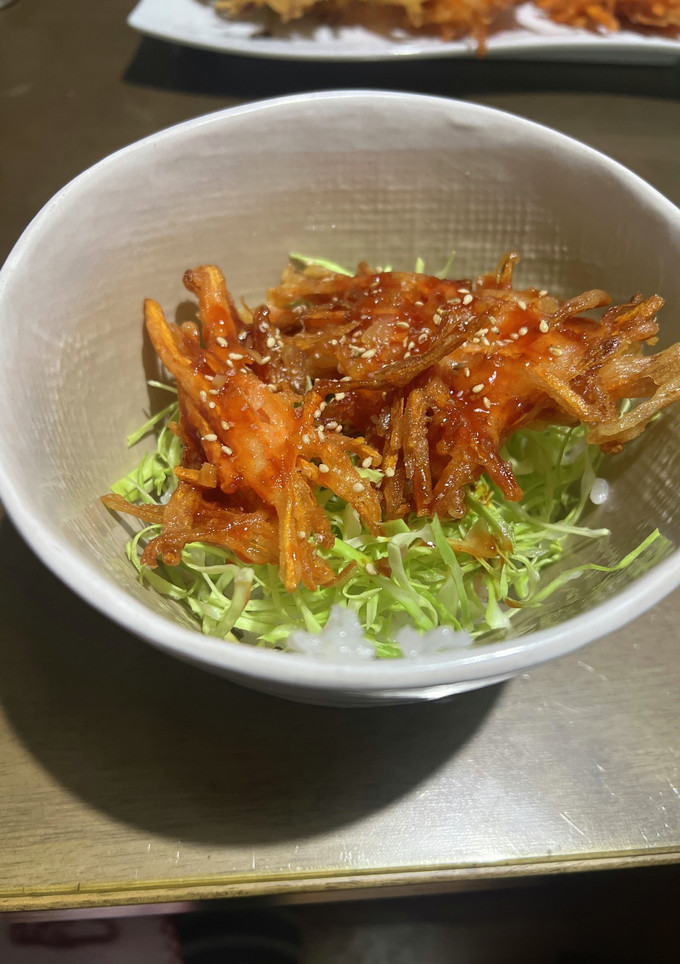 人参のかき揚げ丼　米粉でサクサク-レシピのメイン写真