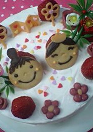 ひな祭りケーキデコレーション♪-レシピのメイン写真