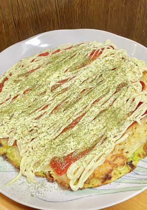 米粉と素麺でモダン焼き・ちょっと洋風に-レシピのメイン写真