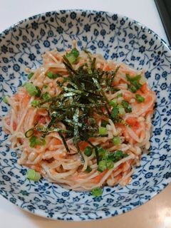 簡単!やみつき!えのきのたらこパスタ風♪-レシピのメイン写真
