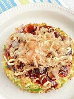 ヘルシー♡オートミールと豆腐のお好み焼き-レシピのメイン写真
