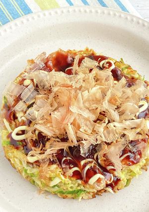 ヘルシー♡オートミールと豆腐のお好み焼き-レシピのメイン写真