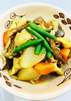 筑前煮(インド煮)子どもも喜ぶカレー味♪-レシピのメイン写真