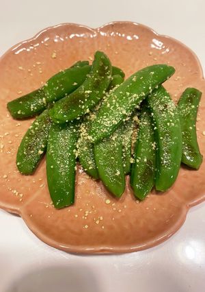 スナップエンドウの粉チーズ焼き-レシピのメイン写真