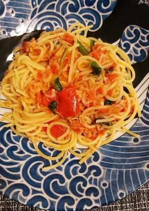 アミエビとトマトパスタ-レシピのメイン写真