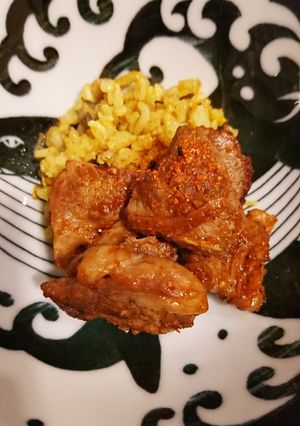 アサリカレー炒飯豚焼き添え-レシピのメイン写真
