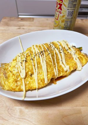 おつまみ最高！豚キムチーズ☆オムレツ-レシピのメイン写真