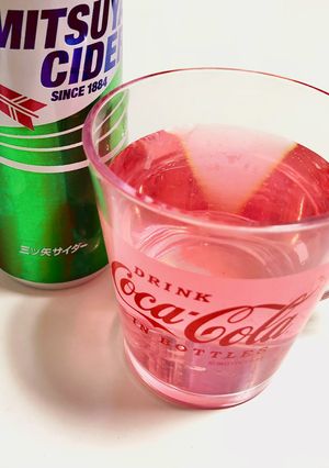 美しい薄紅色したミョウガ酢ソーダ-レシピのメイン写真