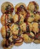 米粉とお好み焼粉でたこ焼き(ソーセージ)