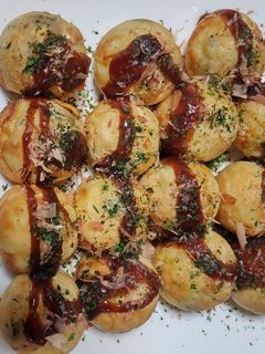 米粉とお好み焼粉でたこ焼き(ソーセージ)-レシピのメイン写真