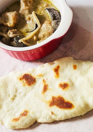 【フライパンで】袋ひとつで米粉入りナン-レシピのメイン写真