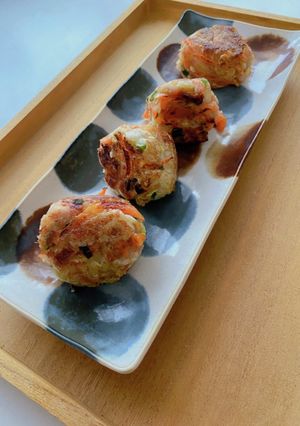 米粉活用♪ ツナと野菜のまん丸チヂミ風♪-レシピのメイン写真