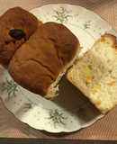 米粉のもっちり3色パン　米粉湯種の食パン