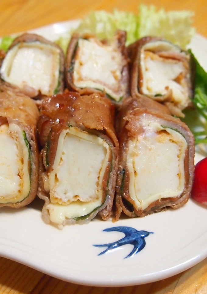 簡単満足♪厚揚げの梅しそチーズ肉巻き-レシピのメイン写真