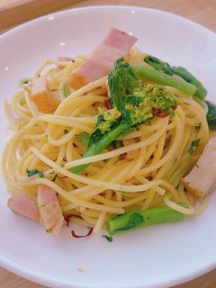 菜の花とベーコンのペペロンチーノ-レシピのメイン写真