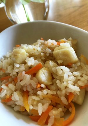 小柱と人参の炊き込みご飯-レシピのメイン写真