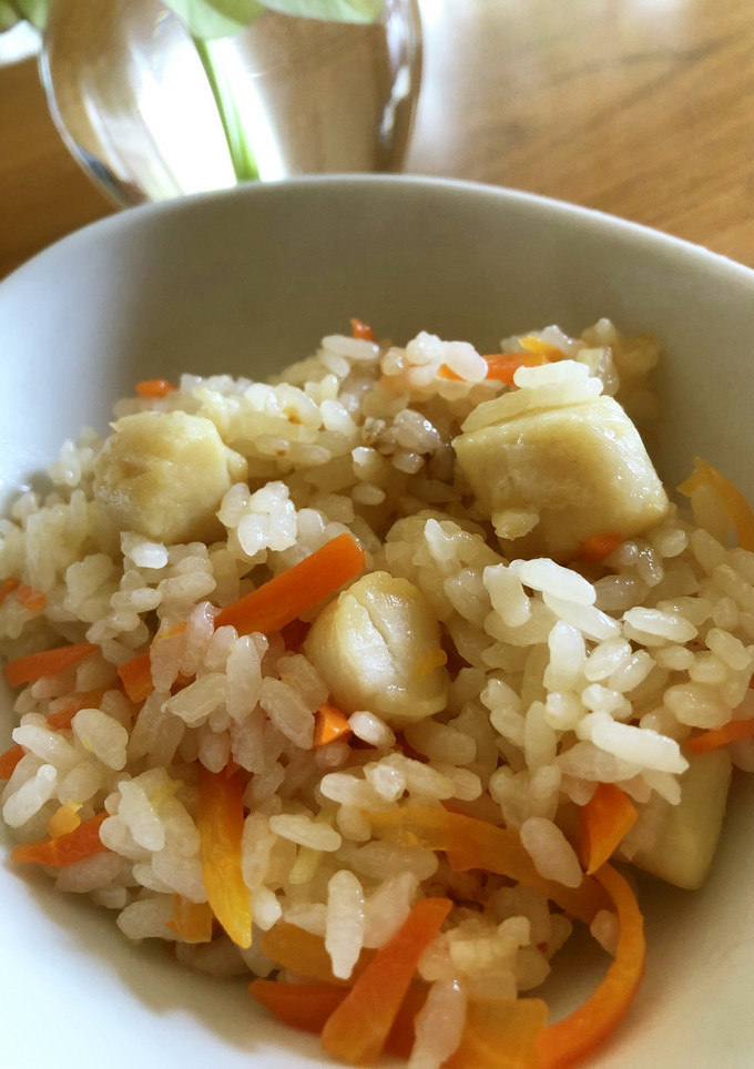 小柱と人参の炊き込みご飯-レシピのメイン写真